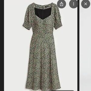 J. Crew Black Floral Midi Dress